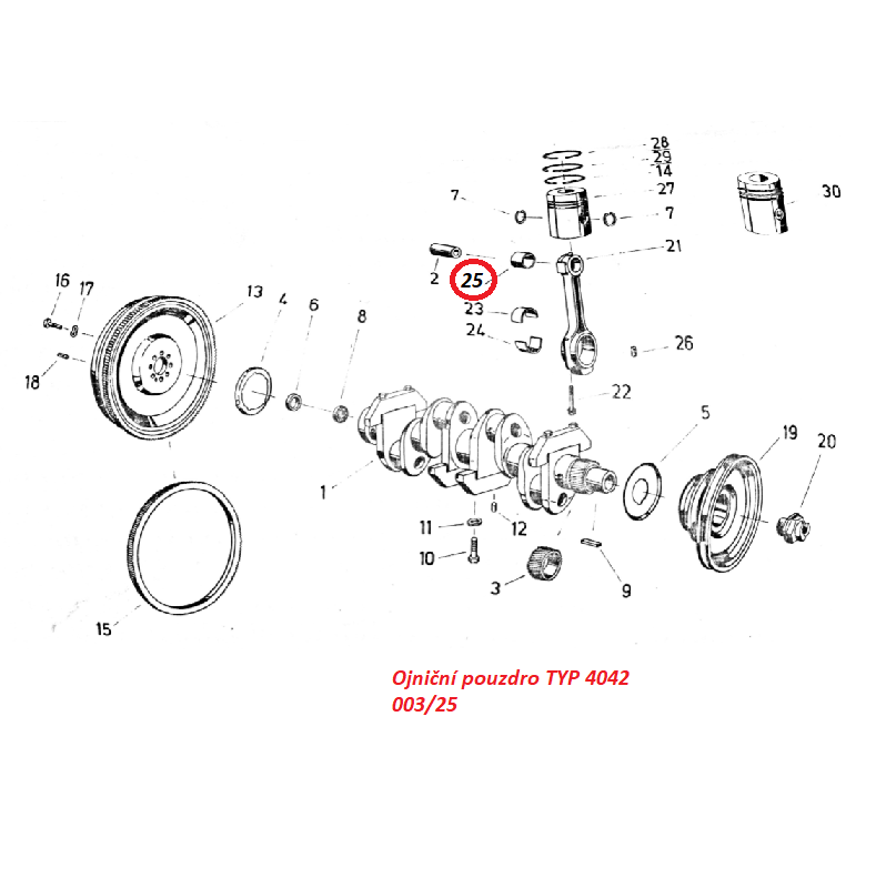 Ojniční pouzdro TYP 4042 1300/24 0153366 Fortschritt ZT 300, ZT 303, ZT 304