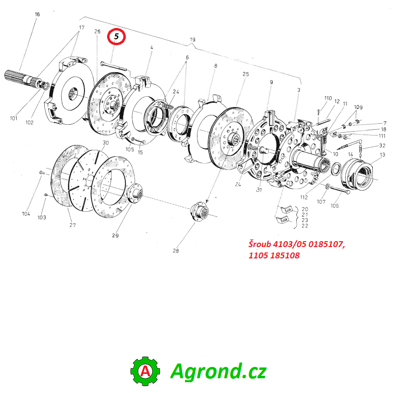 Šroub 4103/05 0185107 Fortschritt ZT 320, ZT 323, ZT 325