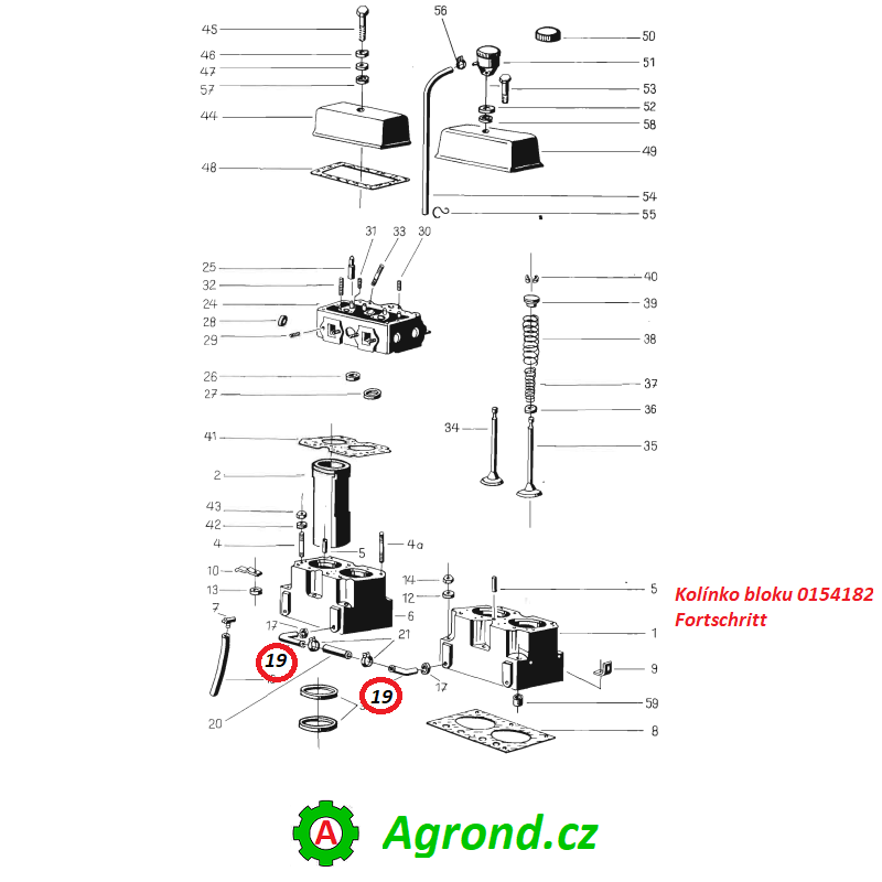 Kolínko bloku 0154182 1500/19 Fortschritt ZT 320, ZT 323