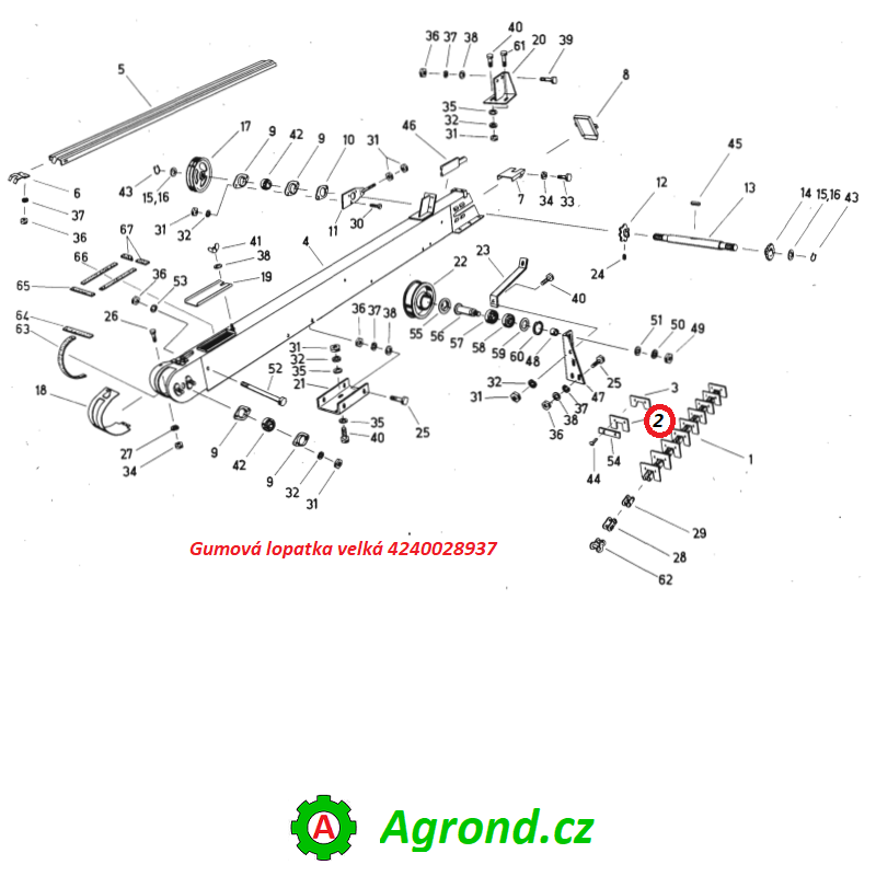Gumová lopatka velká 4240028937 039/02 Fortschritt E 517