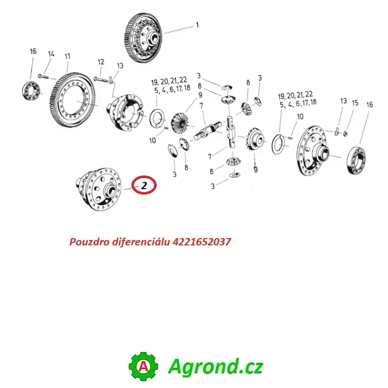 Pouzdro diferenciálu 005/02 4221652037 Fortschritt E 301