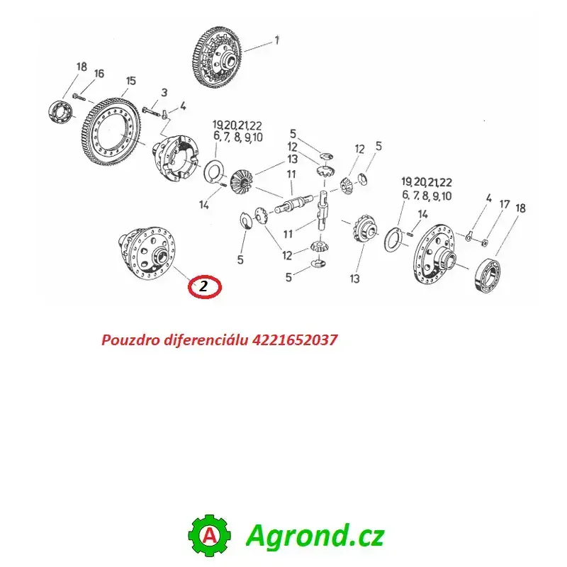 Pouzdro diferenciálu 173/02 4221652037 Fortschritt E 521