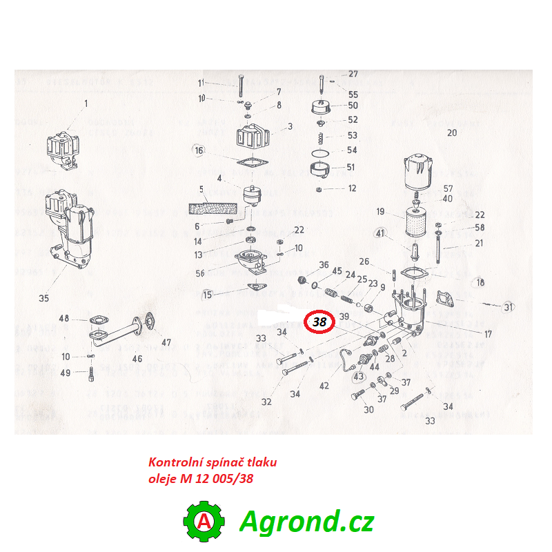 Kontrolní spínač tlaku oleje M 10 005/38 9121007123 pro Motor IFA