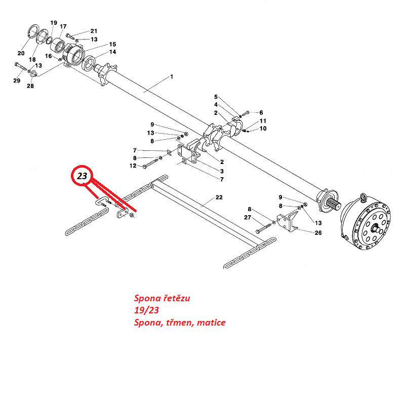 Spona řetězu 19/23 109901000 RA-80, RA-100
