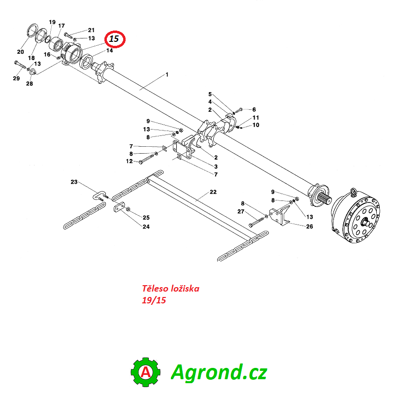 Těleso ložiska 19/15 13826012 RA-80, RA-100