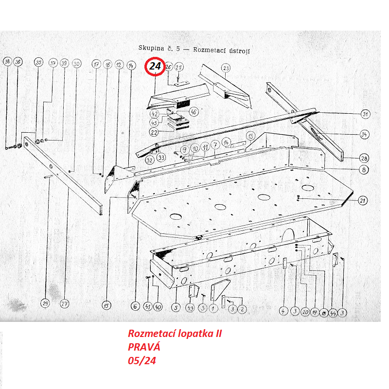 Rozmetací lopatka II 05/24 943363902 RMA-8
