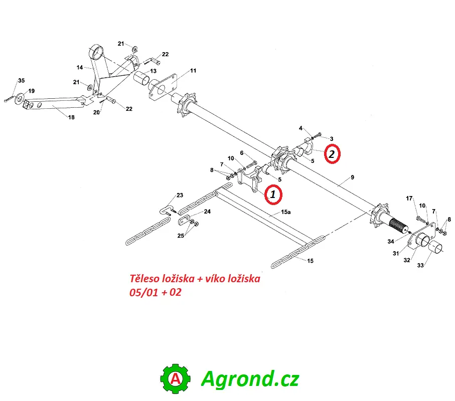 Těleso ložiska komplet 05/01 93859201 RUR-55