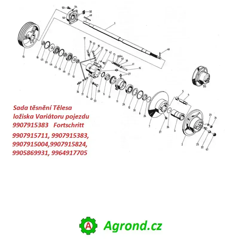 Sada těsnění Tělesa ložiska Variátoru pojezdu HS 27 061/00 9907915383 Fortschritt E 524