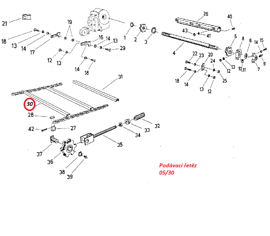 Podávací řetěz 05/30 0203960250 Fortschritt T 088