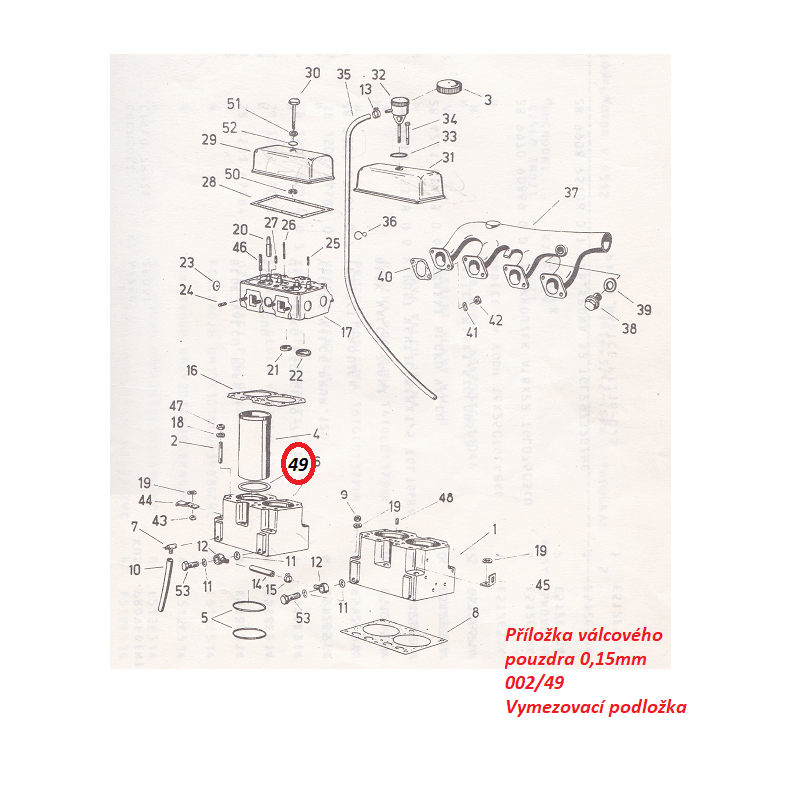 Příložka válcového pouzdra 0,15 mm 002/49 1201678047