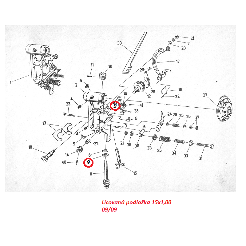 Lícovaná podložka 15 x 1,00 09/09 9965920468 (Fortschritt K 454)