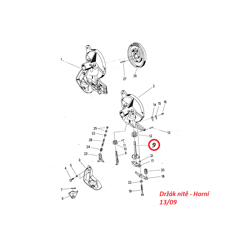 Držák nitě - Horní 13/09 590919026 Fortschritt K 442/1