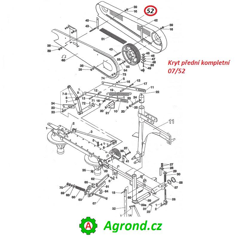 Kryt přední kompletní 07/52 98547059 ŽTR-165