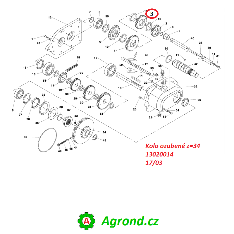 Kolo ozubené z=34 17/03 13020014 RA-80, RA-100