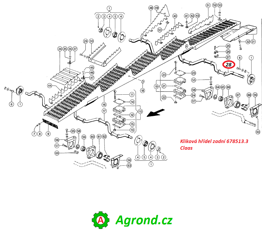 Kliková hřídel zadní 678513.3 Claas