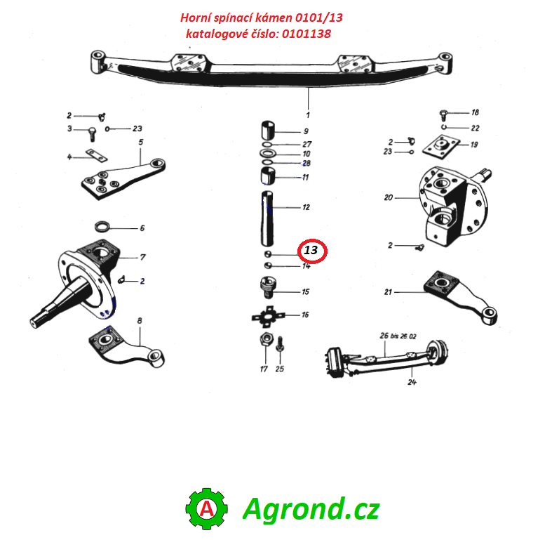 Horní spínací kámen 20x12 0101/13 0101138 IFA W50