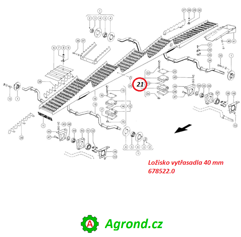 Ložisko vytřasadla 40 mm 678522.0 Claas