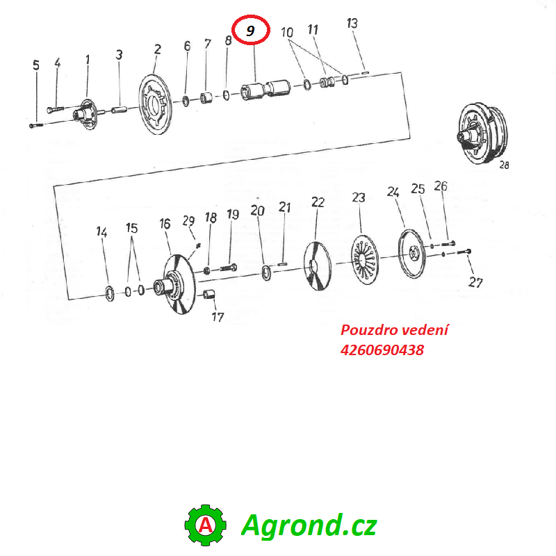 Pouzdro vedení 073/09 4260690438 Fortschritt E 524