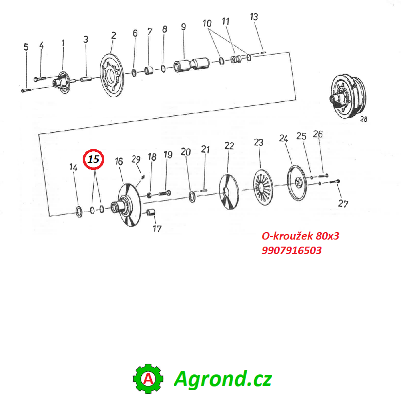 O-kroužek 80x3 073/15 9907916503 Fortschritt E 524