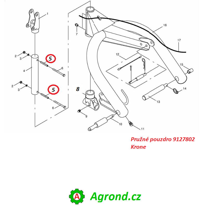 Pružné pouzdro 9127802 Krone