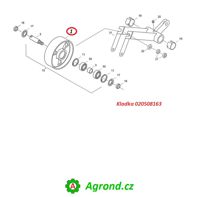 Kladka 020508163 D020/01 CASE CF60