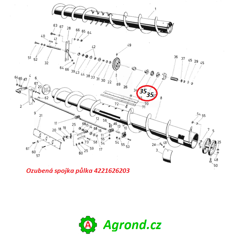 Ozubená spojka půlka 060/35 4221626203 Fortschritt E 512