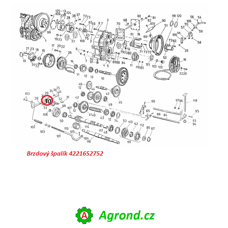 Brzdový špalík 172/30 4221652752 Fortschritt E 521