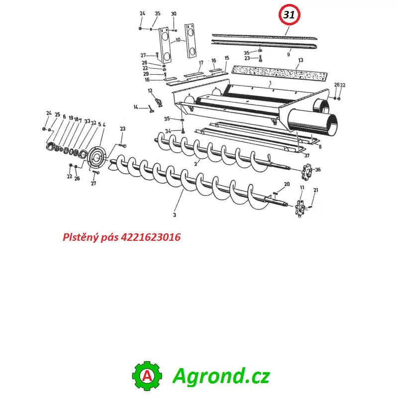 Plstěný pás 046/31 4221623016 Fortschritt E 521