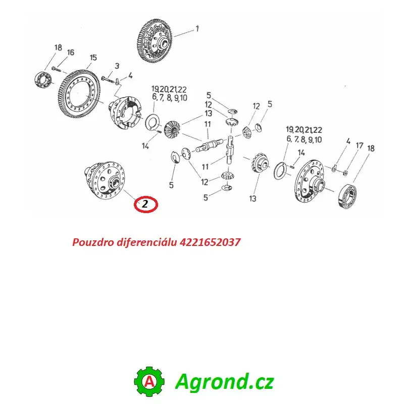 Pouzdro diferenciálu 143/02 4221652037 Fortschritt E 514