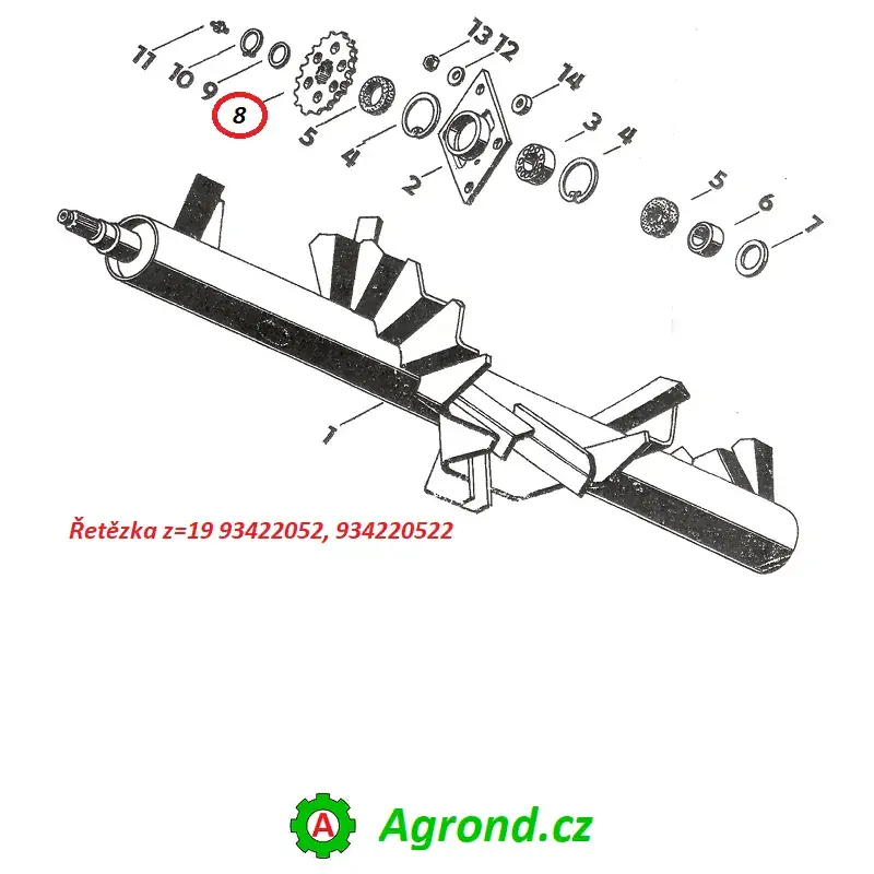 Řetězka z=19 15/08 934220522 RUR-10