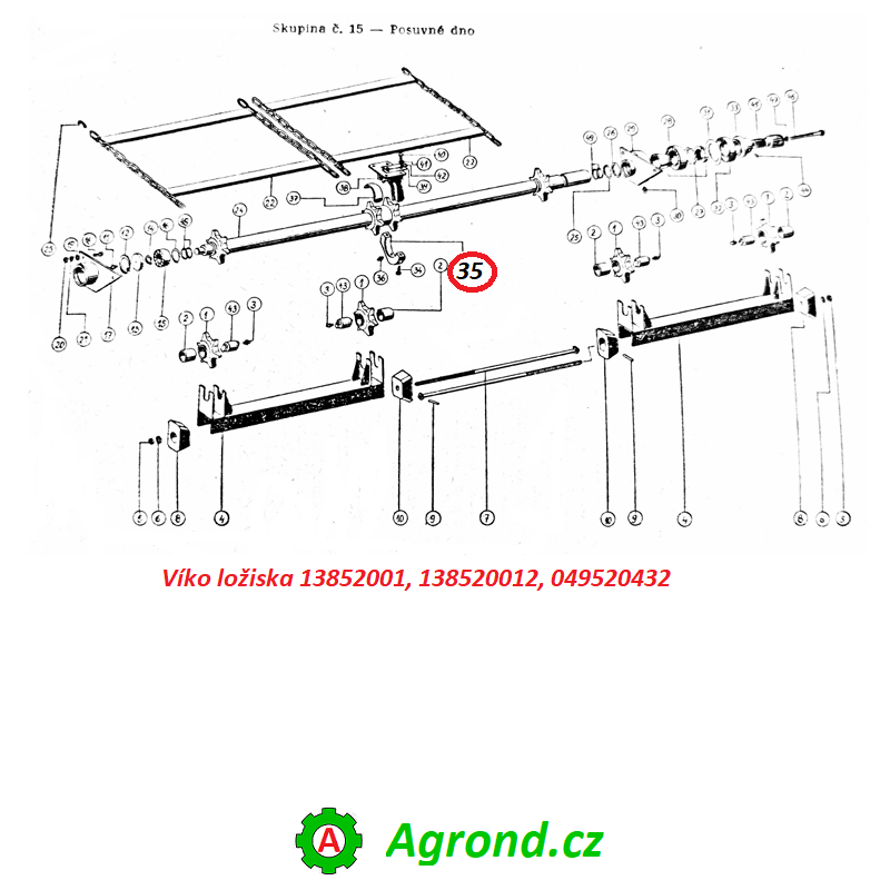 Víko ložiska 02/35 049520432 RM2-045
