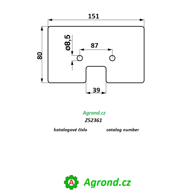 Gumová lopatka elevátoru na obilí Z52361 vhodná John Deere