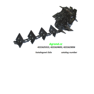Řetěz elevátoru kompletní 36 malých lopatek 025/01 4221625315 Fortschritt E 512