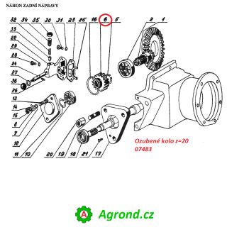 Ozubené kolo z=20 9154/06 07483 Malotraktor TZ-4K-14