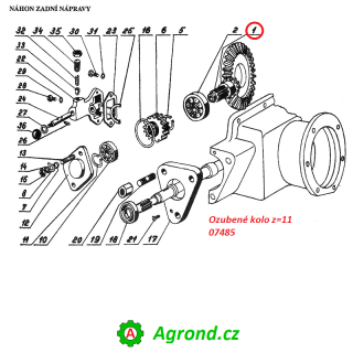 Ozubené kolo z=11 8171/01 07485 Malotraktor T-4K-12-1